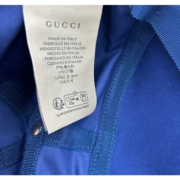 Women\'s Gucci GG blue/yellow baseball hat size small adjustable made in Italy main image 9